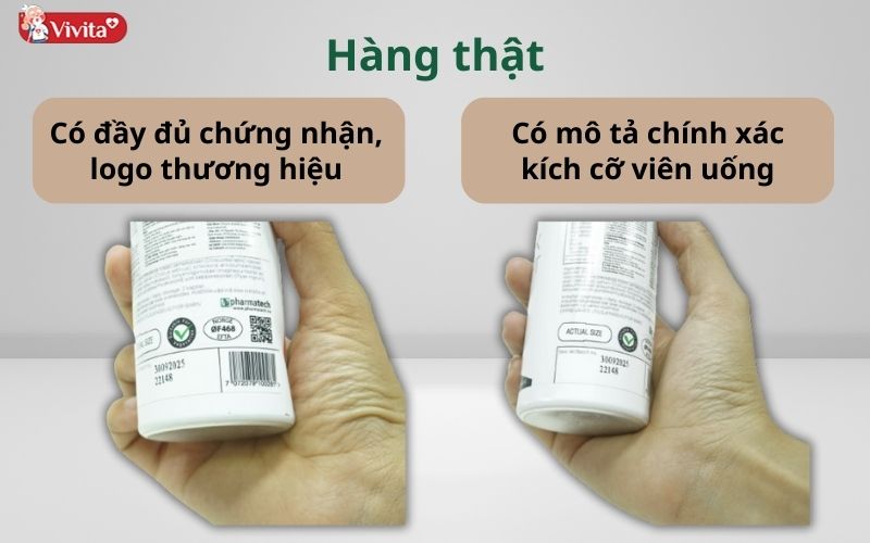 Phân biệt thật giả qua hình ảnh logo thương hiệu, mã vạch sản phẩm.