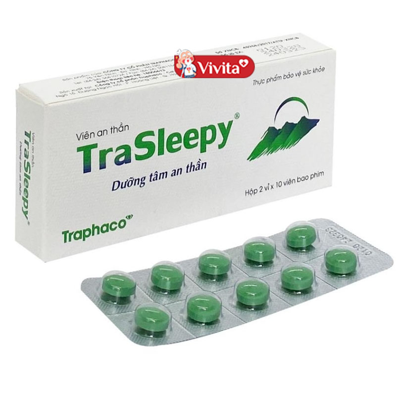 Thuốc trị mất ngủ từ tâm sen Trasleepy Dưỡng Tâm An Thần Traphaco