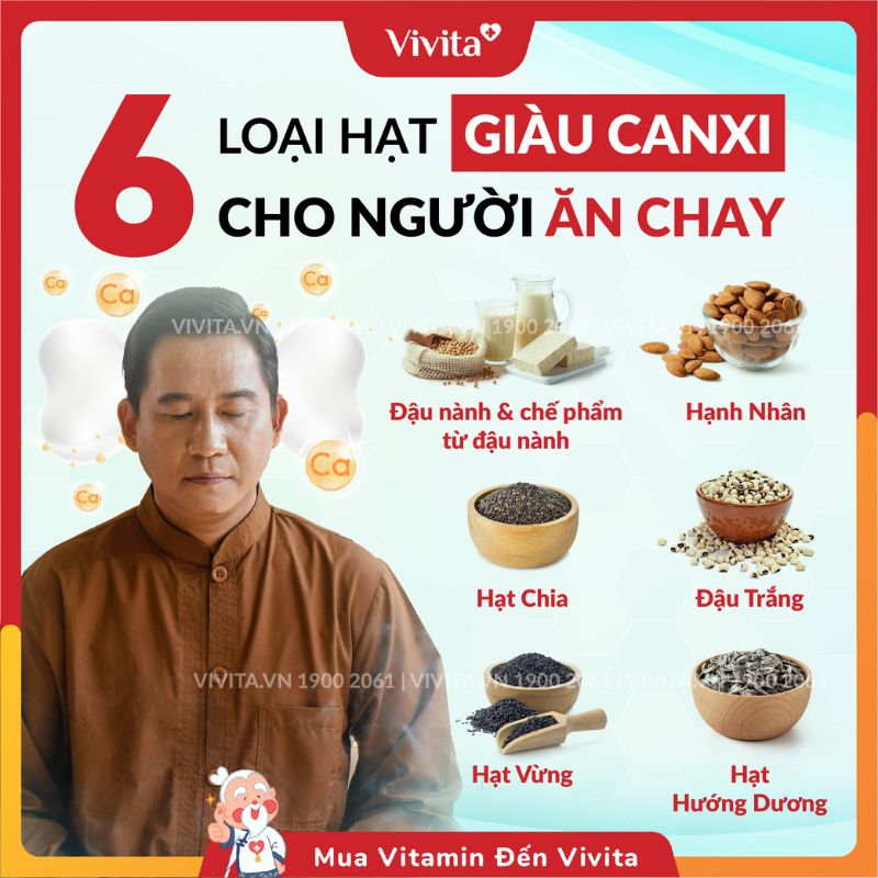 Các loại hạt chứa nhiều canxi tốt cho người ăn chay