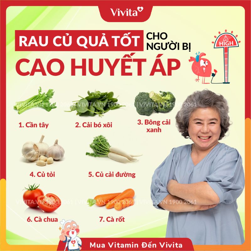 Các loại rau củ tốt cho người cao huyết áp