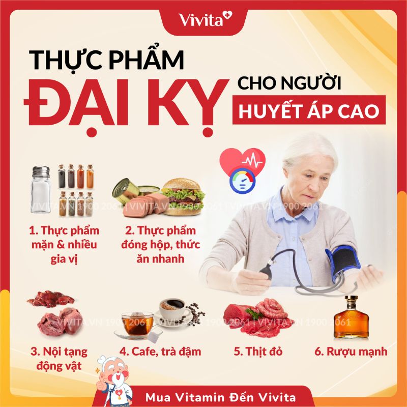 Các thực phẩm đại kỵ với người cao huyết áp