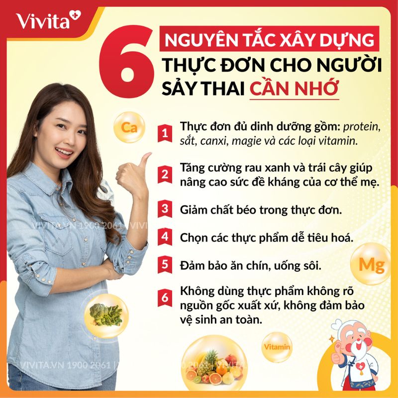 6 nguyên tắc xây dựng thực đơn người bị xảy thai cần nhớ