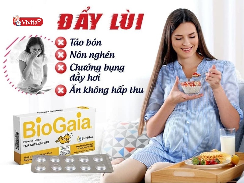 men vi sinh Biogaia cho bà bầu có công dụng tốt với hệ tiêu hóa