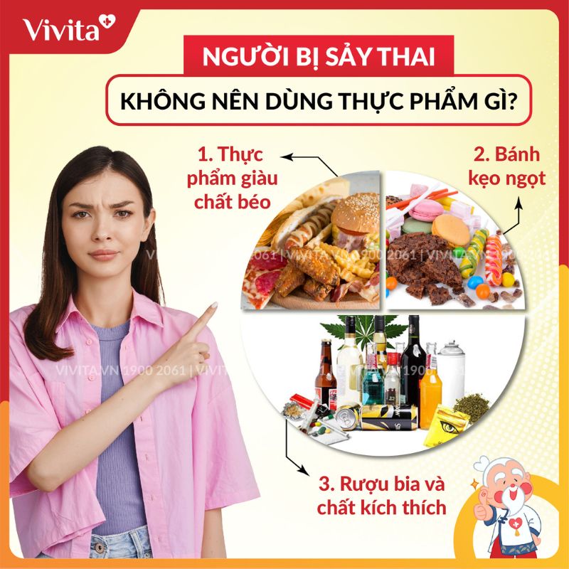 Người bị sảy thai không nên ăn gì?