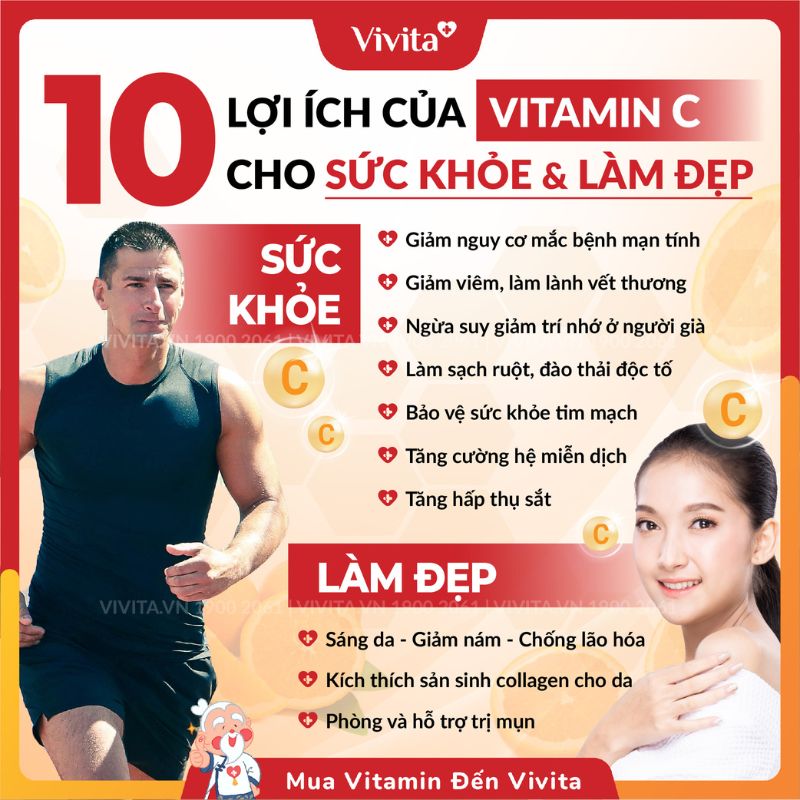 Vitamin C mang đến nhiều tác dụng cho sức khỏe và làn da