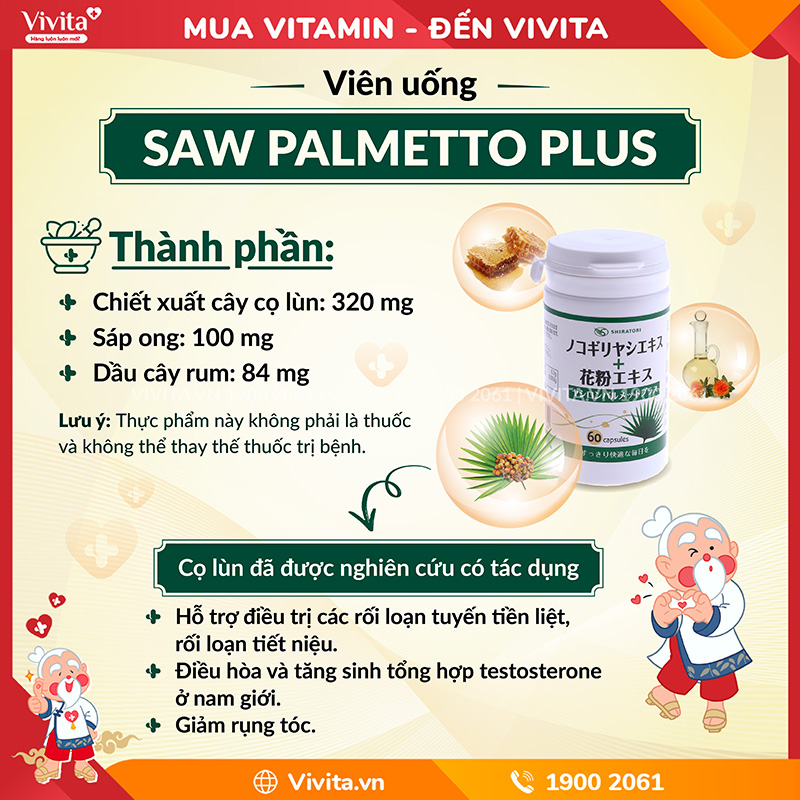 thành phần Saw Palmetto Plus