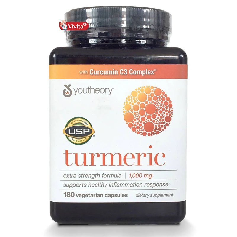 Viên uống hỗ trợ điều trị đau dạ dày Youtheory Turmeric