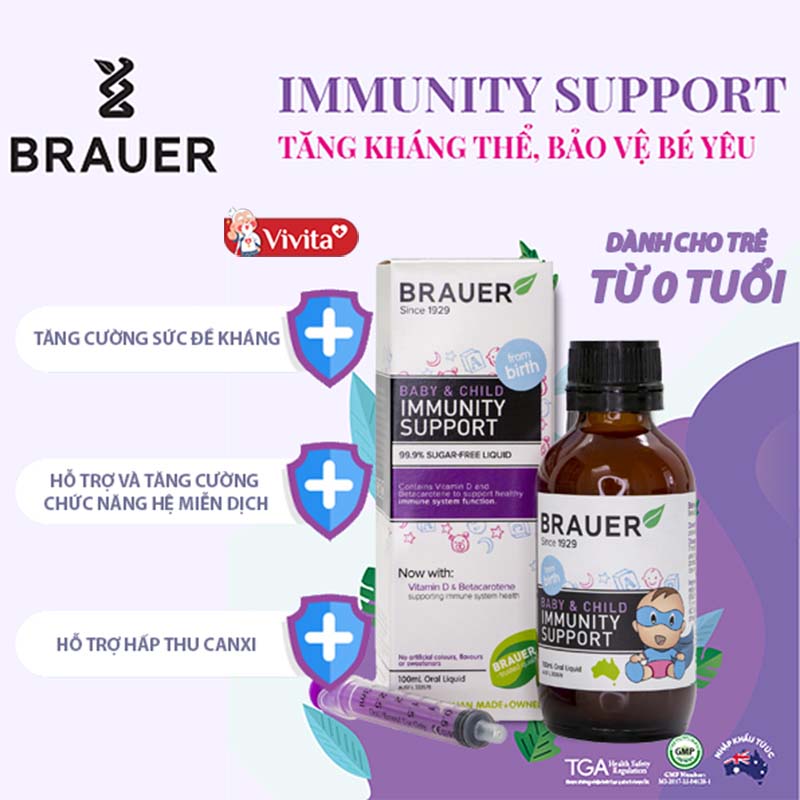 Công dụng Siro tăng đề kháng Brauer Baby & Child Immunity 