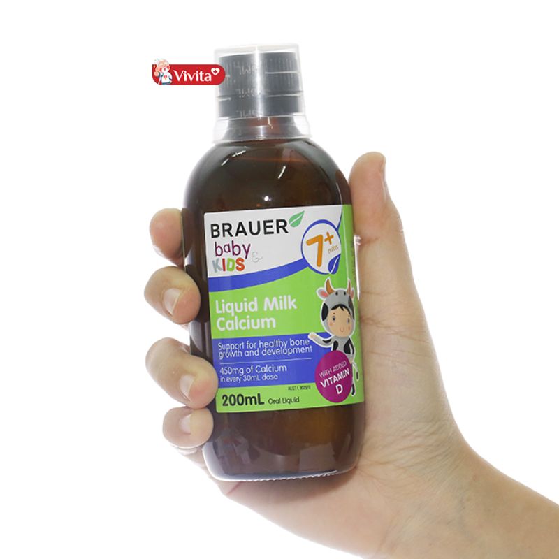 Liệu trình uống Brauer Baby Kid Liquid Milk Calcium 