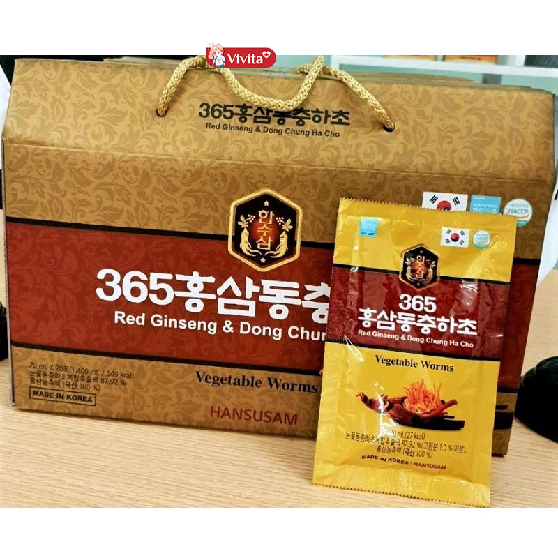 Nước Hồng Sâm Đông Trùng Hạ Thảo Hansusam Vegetable Worms Red Ginseng