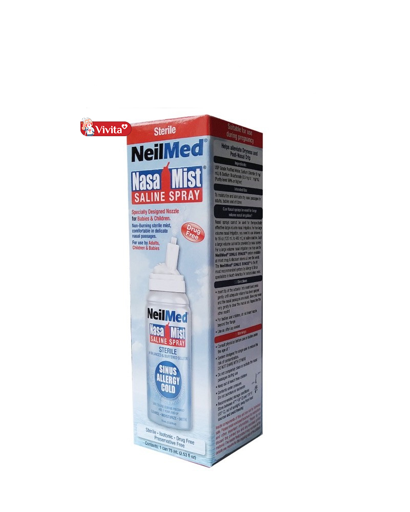 Thuốc xịt mũi Nasal Mist của Neilmed Sinus Rinse