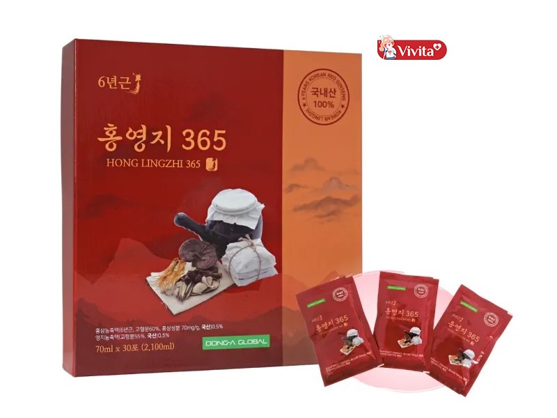 Nước hồng sâm Hong Lingzhi 365 tăng cường hệ miễn dịch cho cơ thể