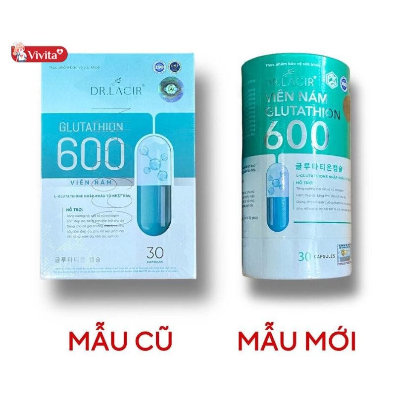 Viên uống Glutathione 600 Dr.Lacir hỗ trợ làm trắng da