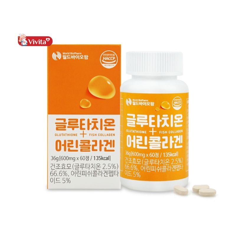 Viên uống BioPharm Glutathione Collagen Korea