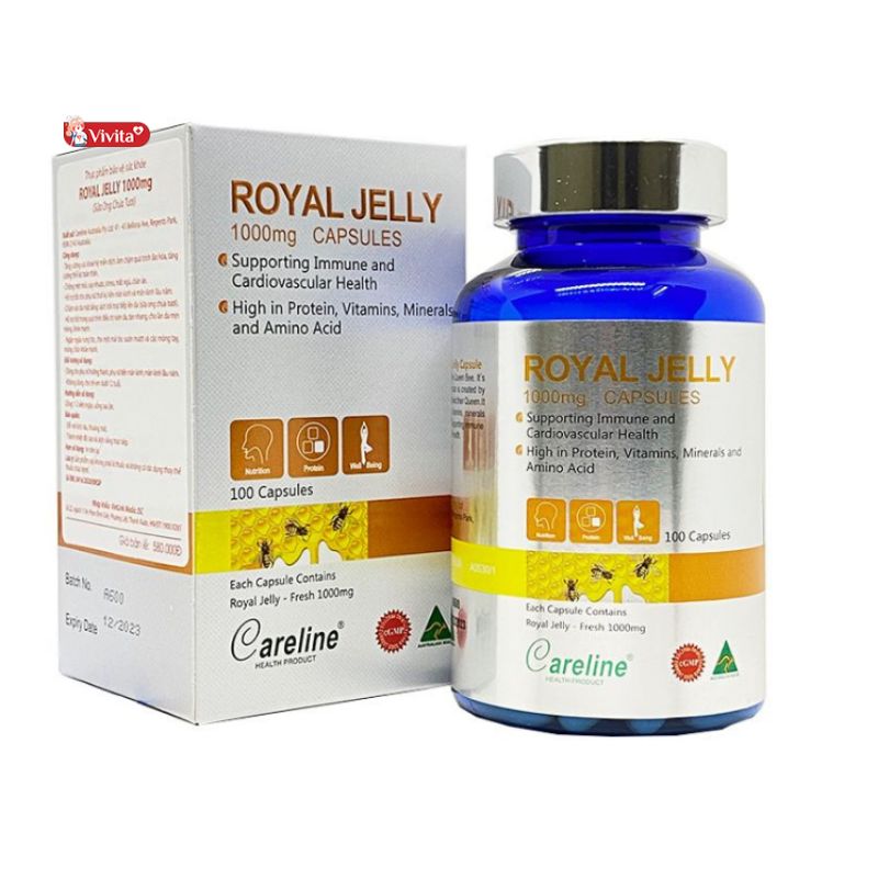 Viên Uống Sữa Ong Chúa Tươi Careline Royal Jelly 1000mg