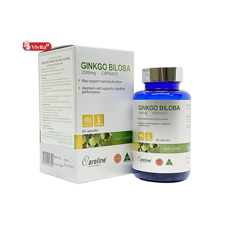 Viên uống bổ não Careline Ginkgo Biloba 2500mg từ Úc