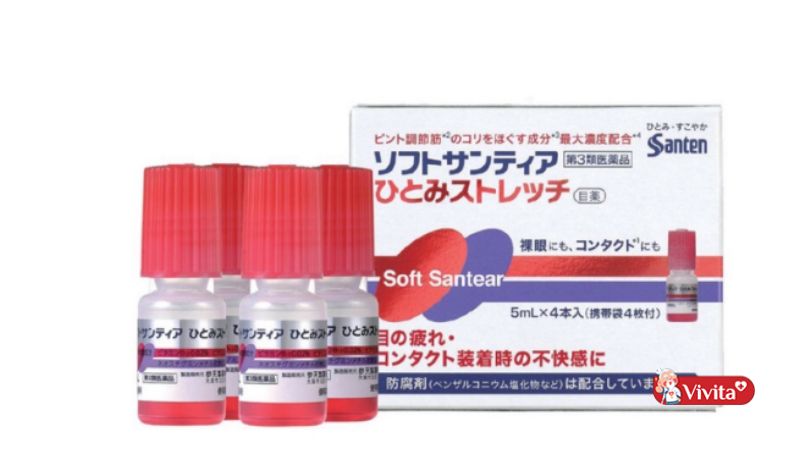 Nước mắt nhân tạo Santen Soft Santear đỏ của Nhật