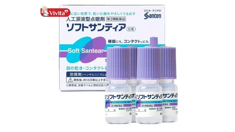 Nước mắt nhân tạo Santen Soft Santear tím của Nhật