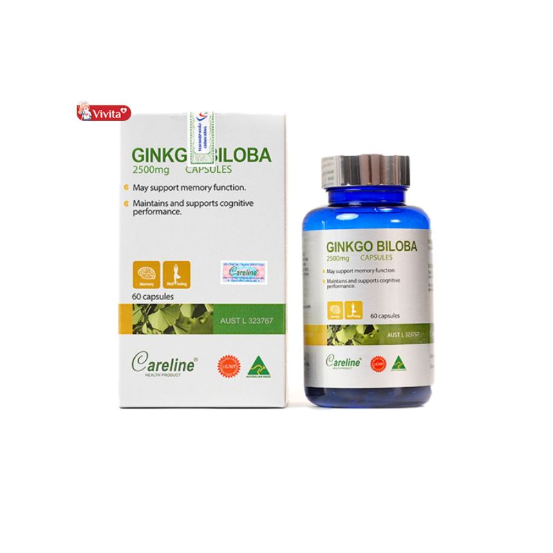 Viên uống Careline Ginkgo Biloba 2500mg của Úc