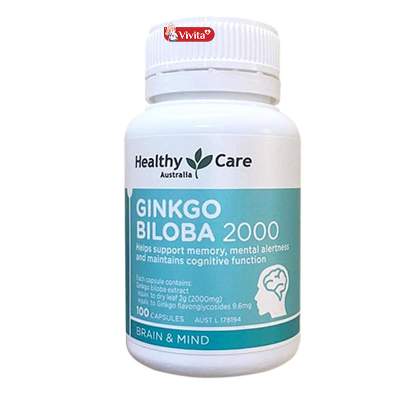 Viên uống bổ não Healthy Care Ginkgo Biloba 2000mg Úc