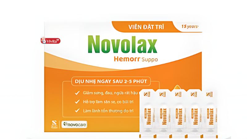 Viên đặt trĩ Novolax Hemorr Suppo