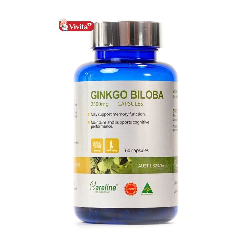 Viên uống Careline Ginkgo Biloba 2500mg Úc