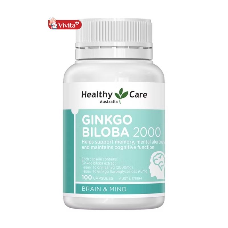 Viên uống bổ não Healthy Care Ginkgo Biloba 2000mg