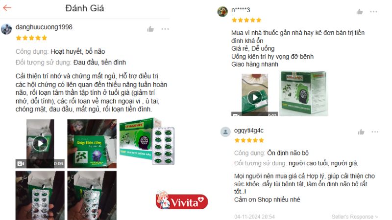 Ginkgomin Platinum review từ người dùng thực tế