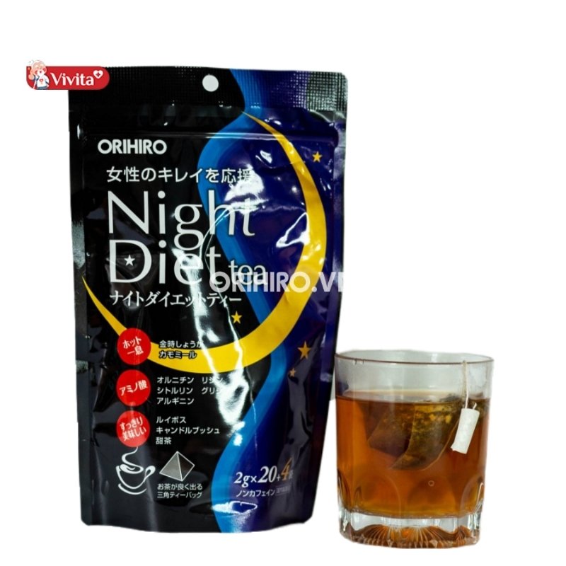 Thông tin về trà giảm cân Orihiro Night Diet Tea Nhật Bản