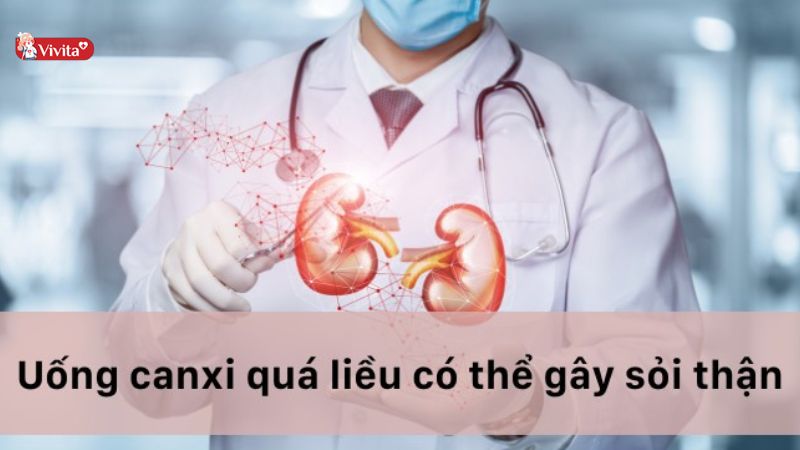 Uống canxi quá liều có thể gây sỏi thận