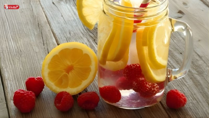 Detox chanh mật ong mâm xôi