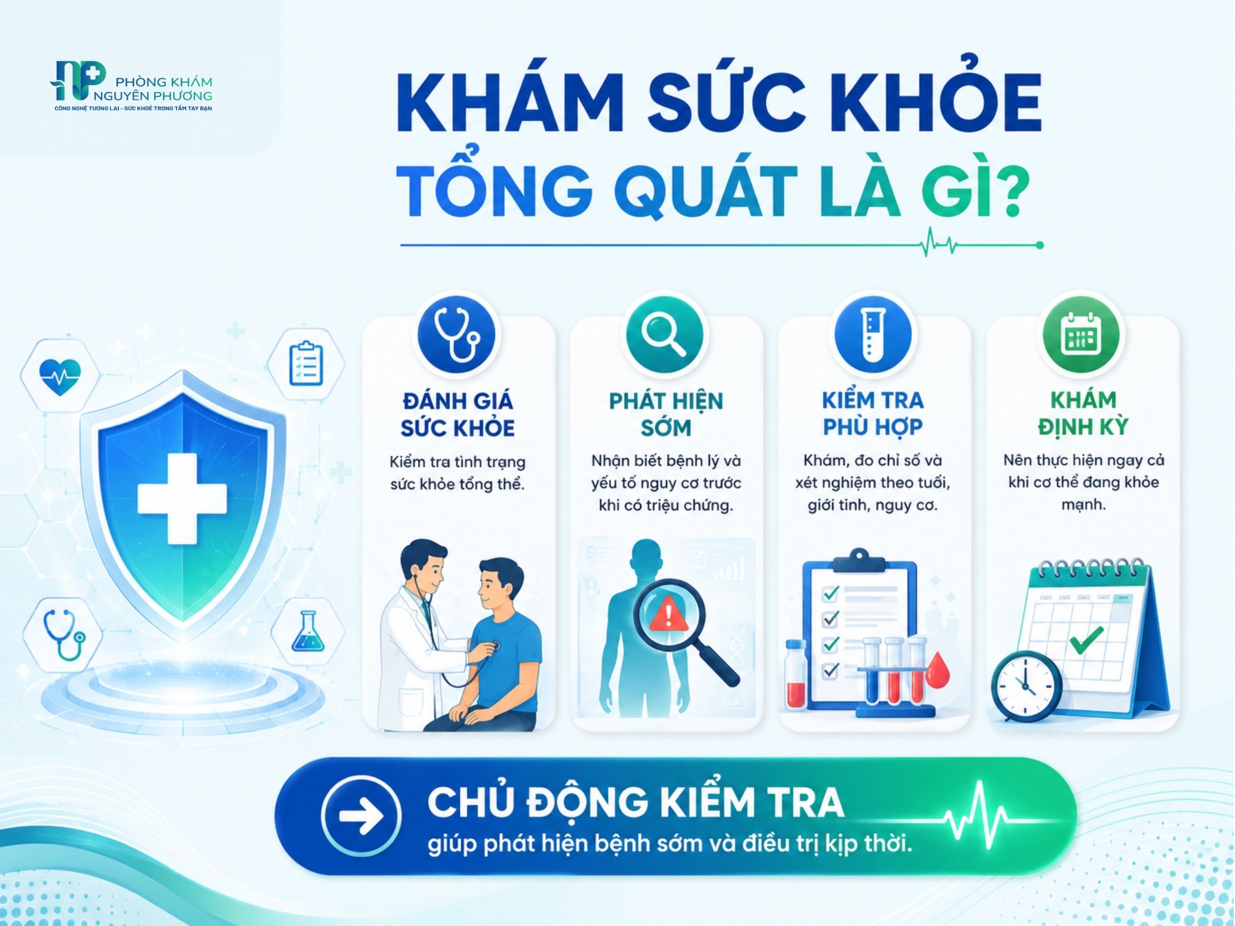 Khám sức khỏe tổng quát giúp đánh giá sức khỏe và phát hiện sớm nguy cơ bệnh lý.